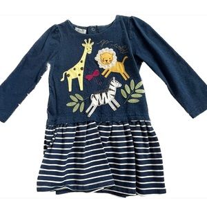 Mud pie 4T blue animal dress never worn